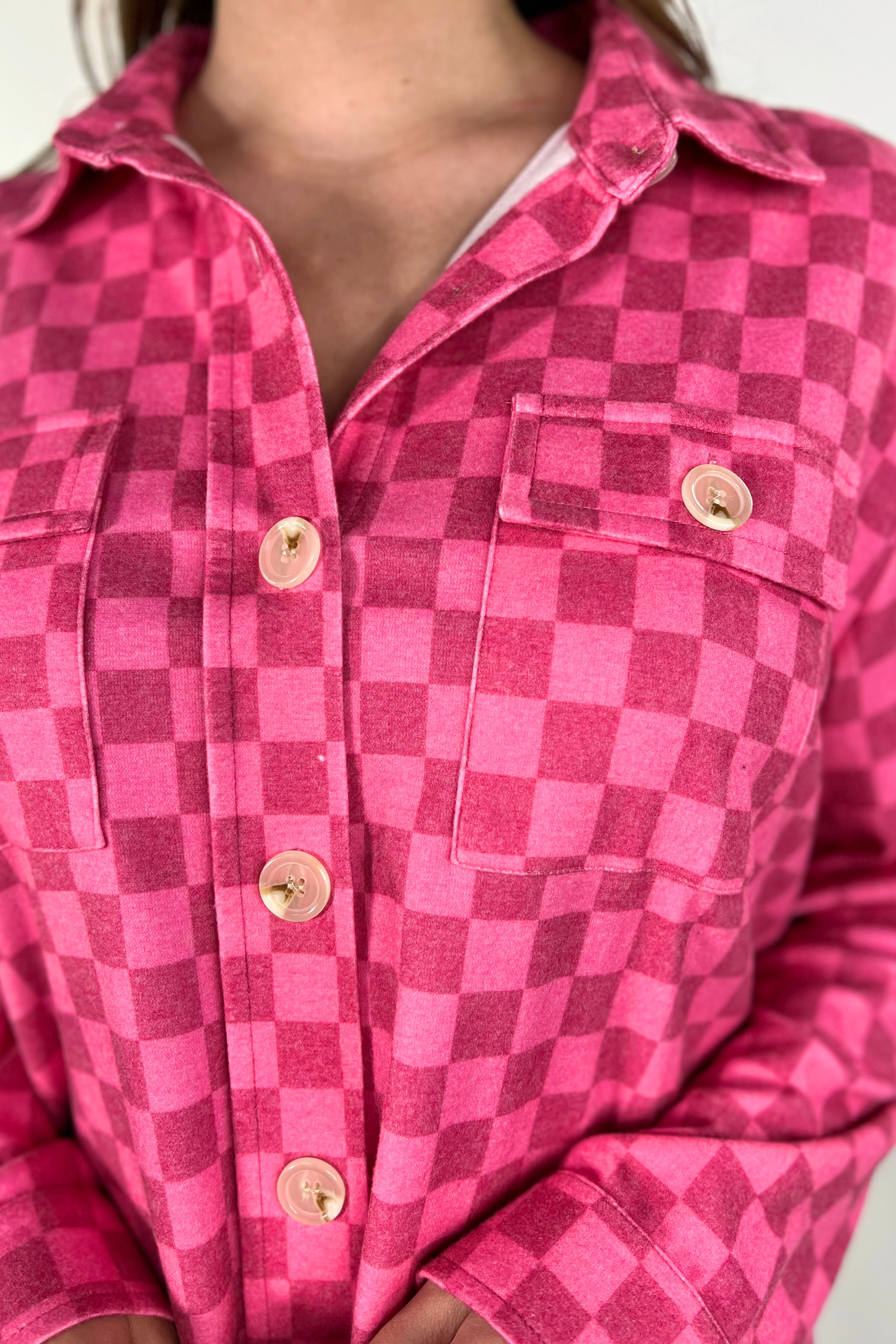 Chelsey Checkered Button Up Top