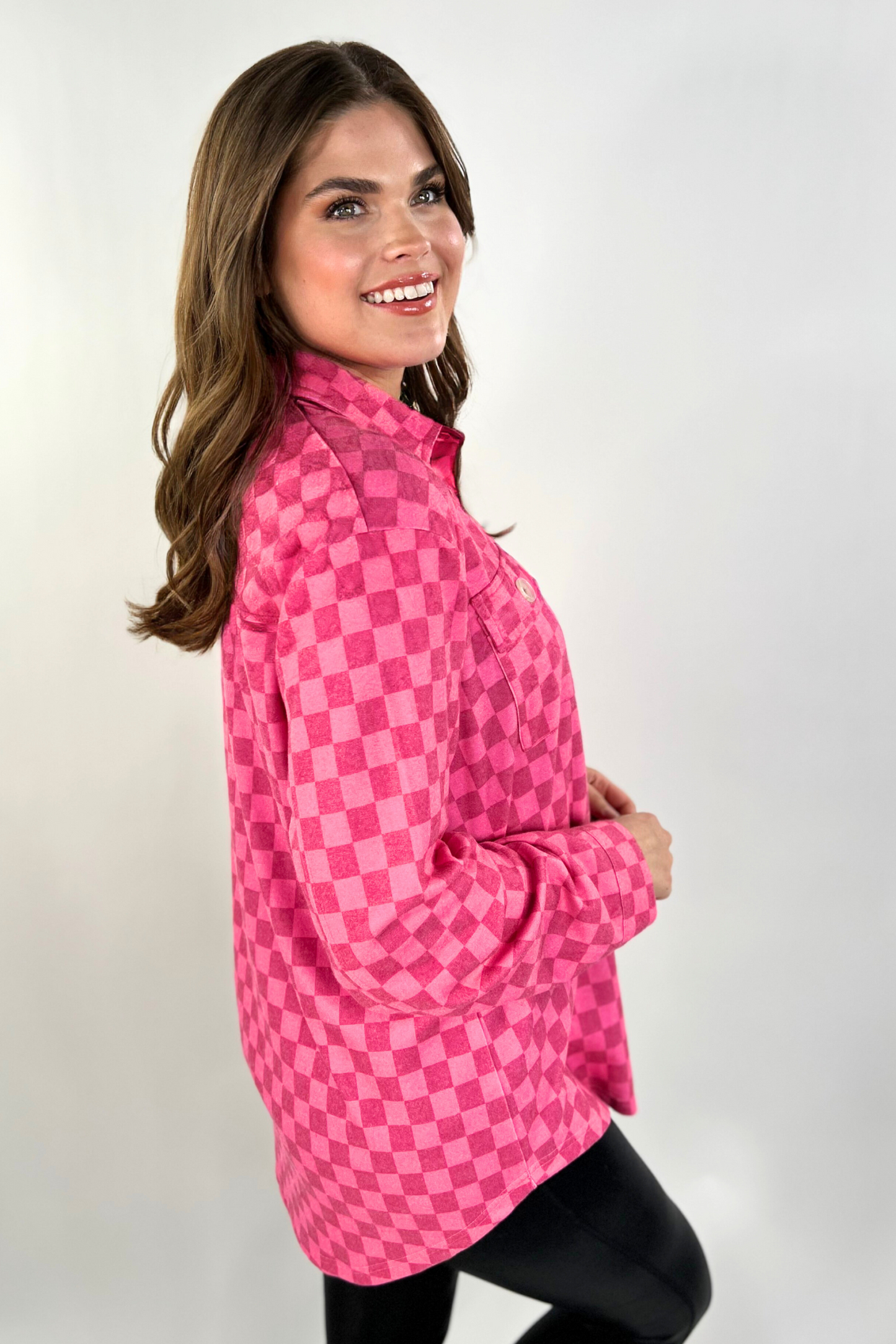 Chelsey Checkered Button Up Top