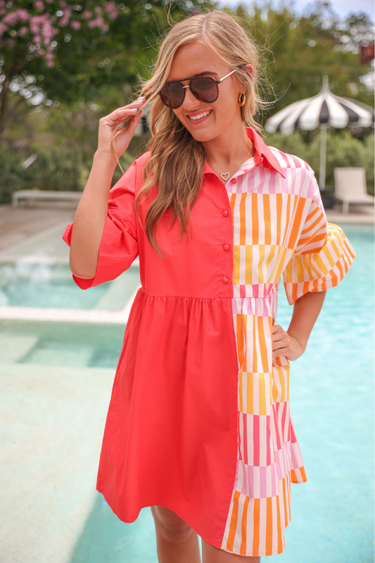 New To Town Dress, Coral