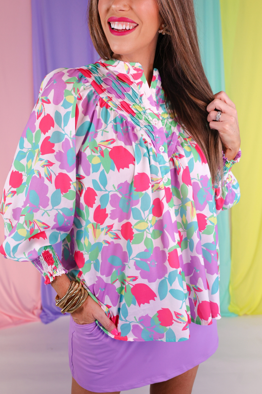 Katie Button Up Blouse, Pastel