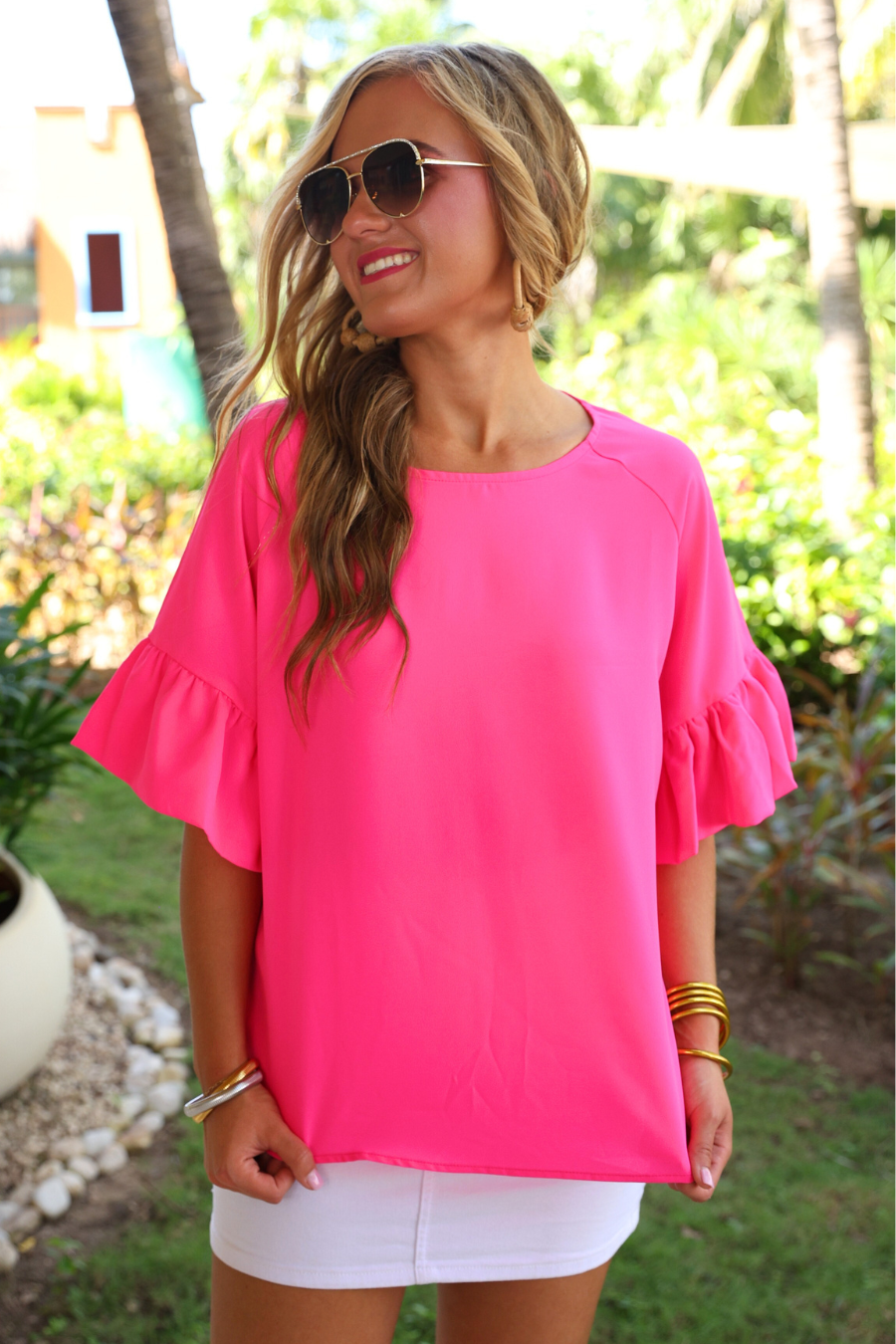 Rebecca Ruffle Sleeve Top