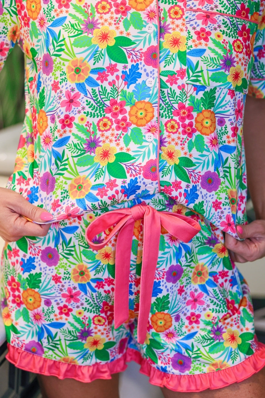 PREORDER- Paradise Blooms Ruffle Pajama Set