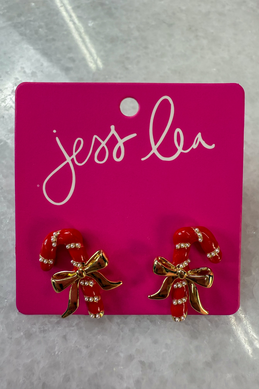 Candy Cane Bow Earrings