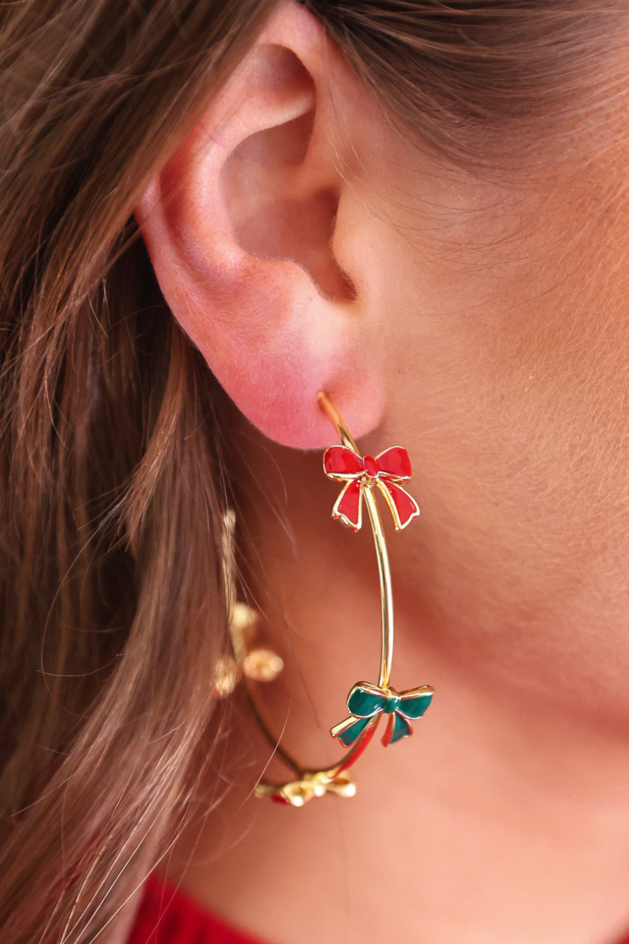 Jingle Bow Hoop Earrings