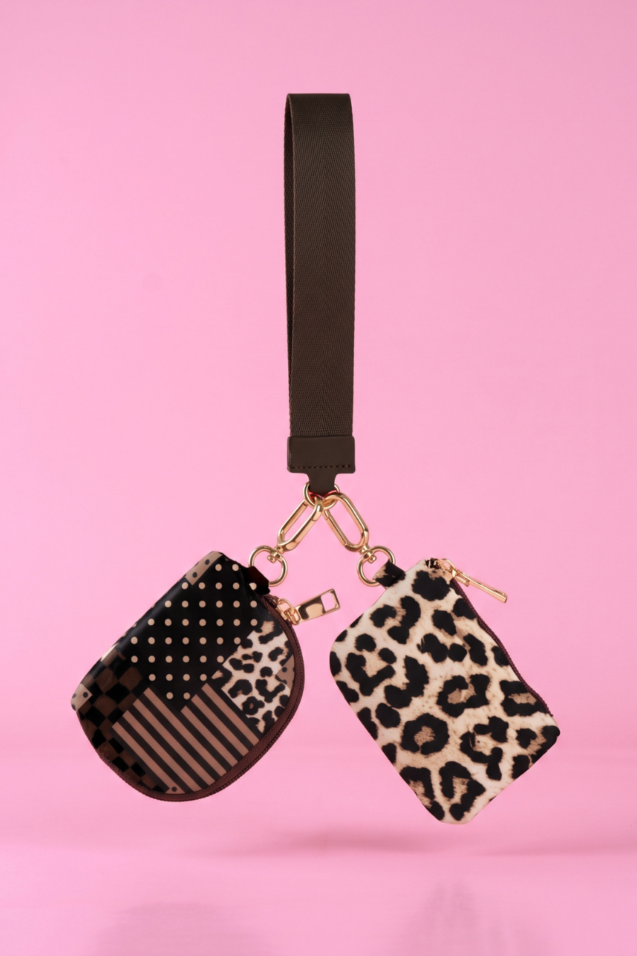 PREORDER- Double Pouch Wristlet- Wild Mix/Safari Chic