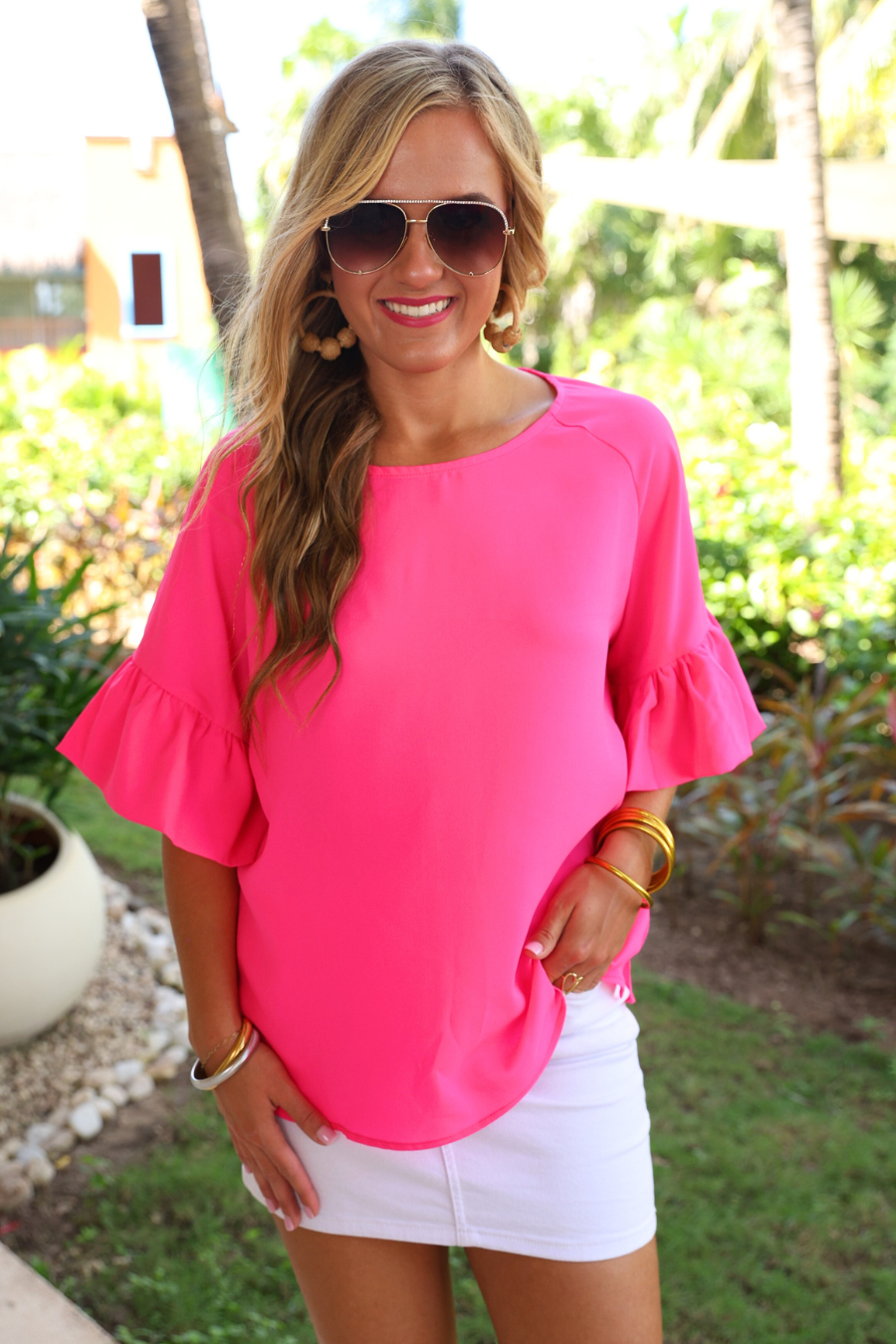 Rebecca Ruffle Sleeve Top