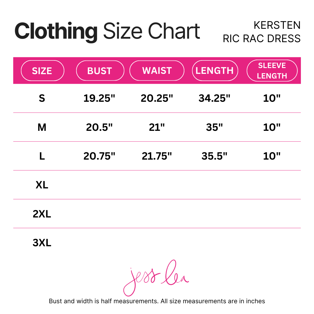 Kersten Ric Rac Dress, Hot Pink