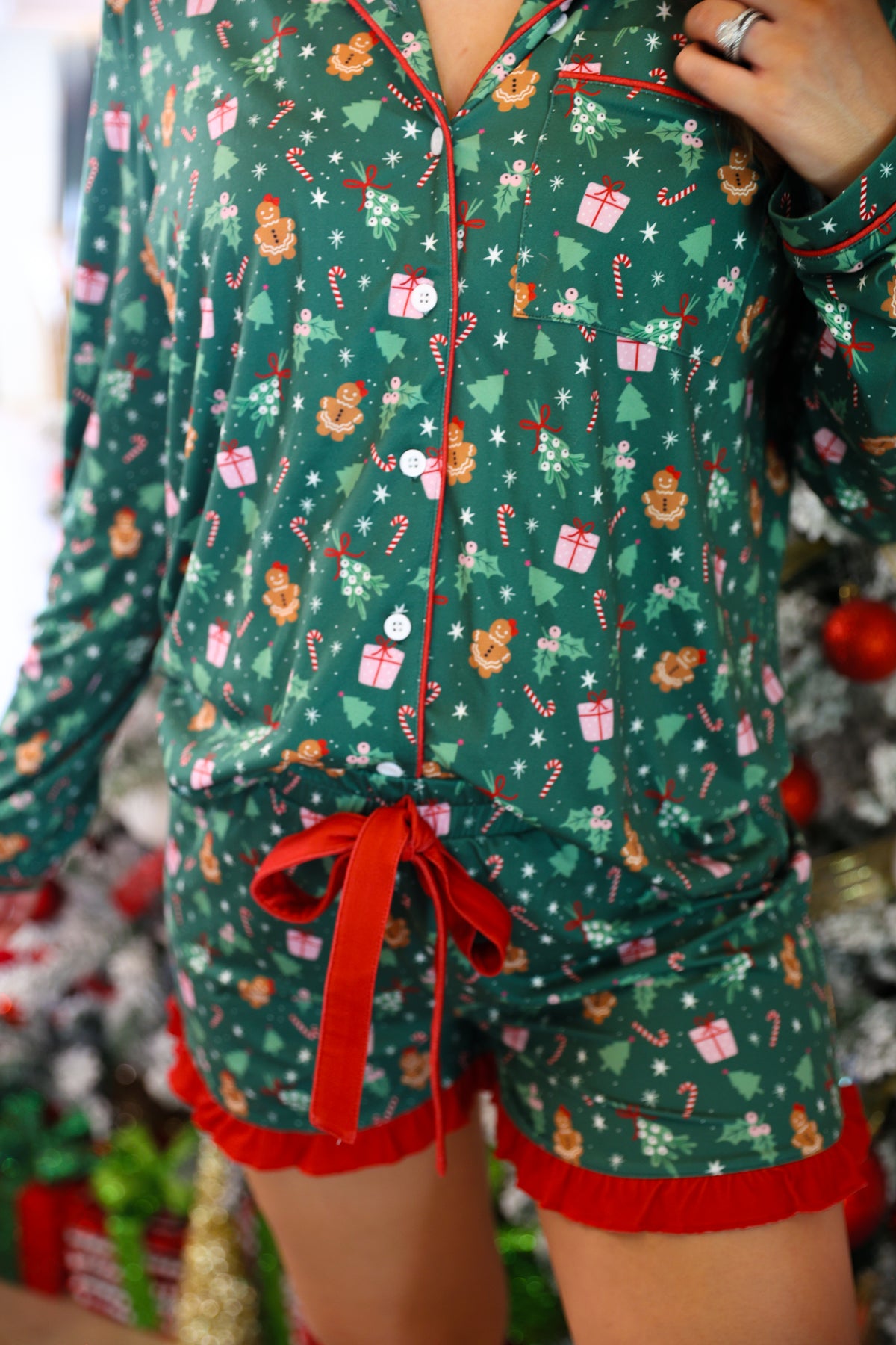 All I Want For Christmas Ruffle Pajama Set