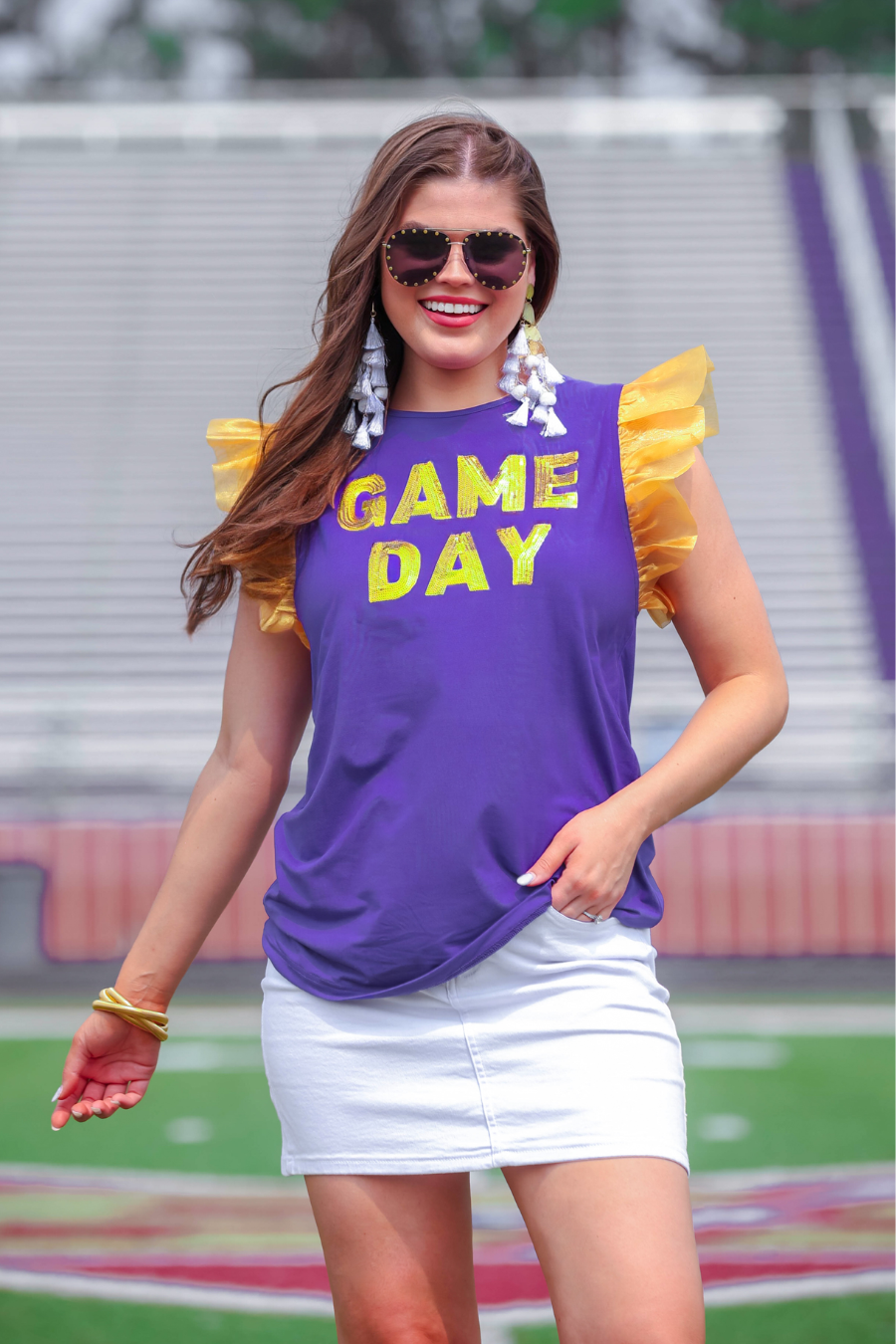 It's Game Day Sequin Patch Top
