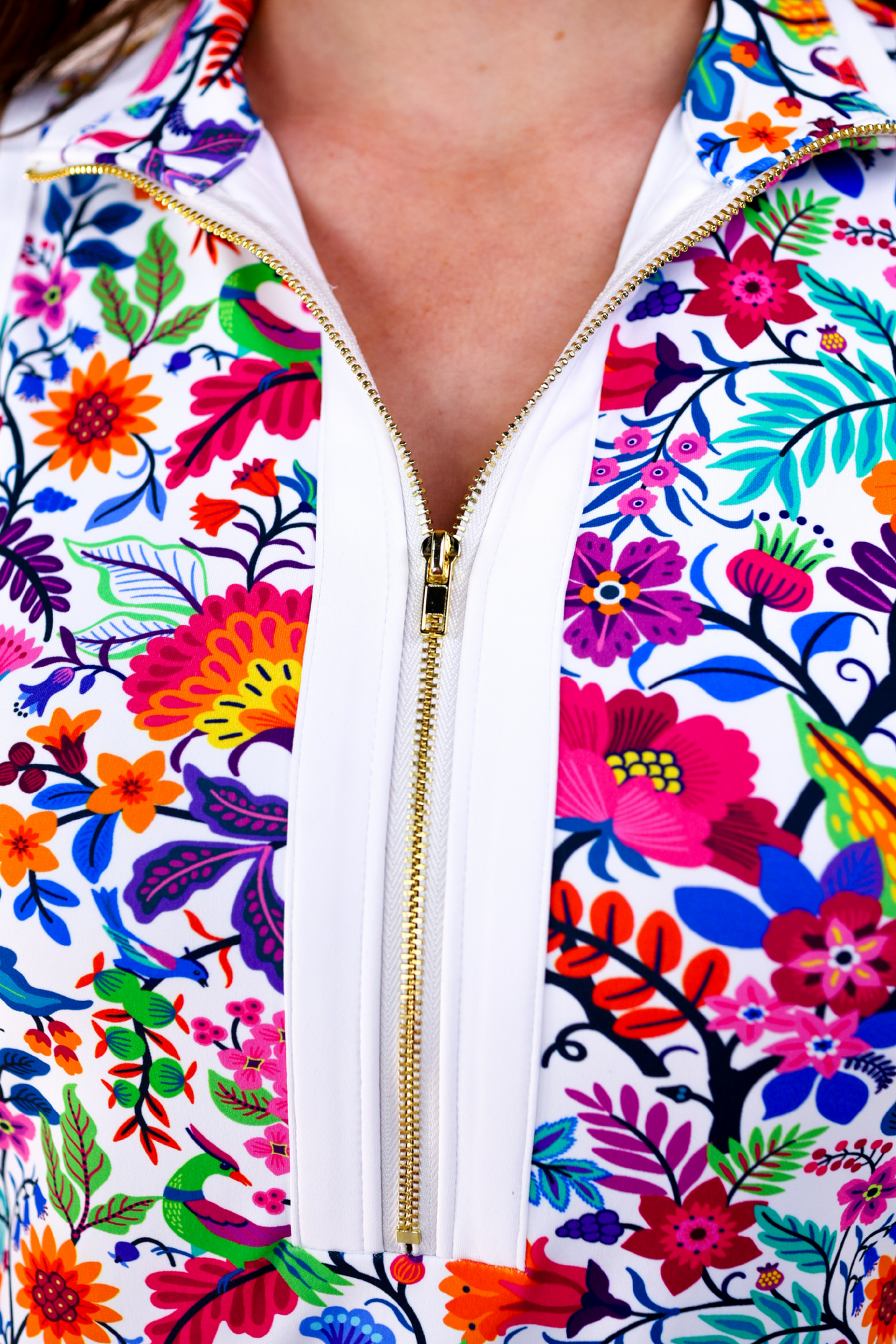 PREORDER-Everyday Zipper Dress, Fiesta Time White