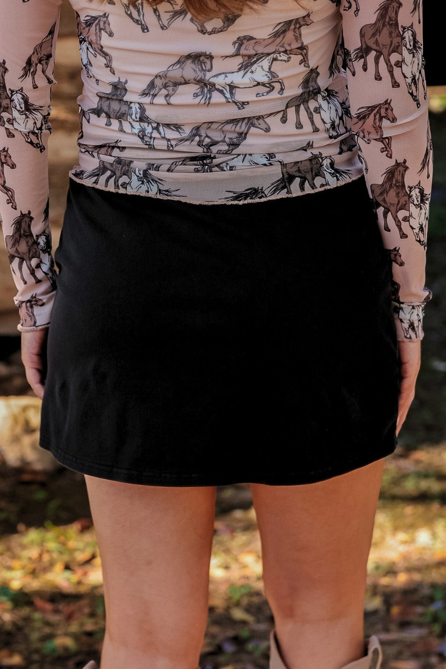 PREORDER- Refined Denim Stretch Skort- Black Wash