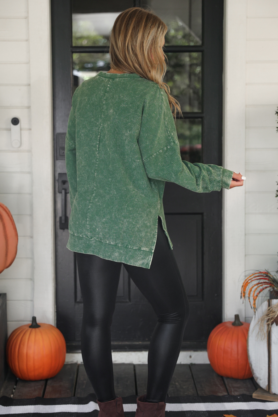 PREORDER Alexis Corded Vintage Pullover - Olive