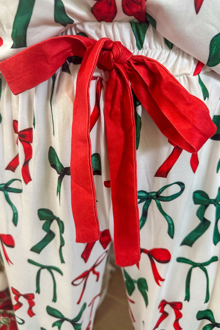 PREORDER- Midnight Bow Christmas Edition Ruffle Pajama Set