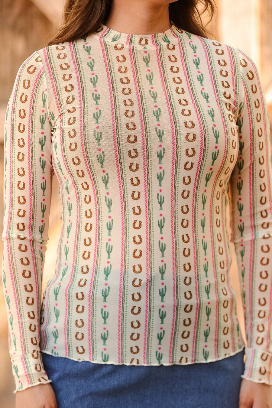 PREORDER- Kate Mesh Top- Western Charm