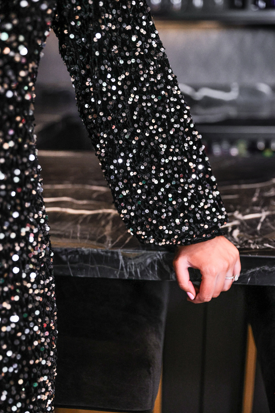 PREORDER- Old Flame Sequin Dress - Black
