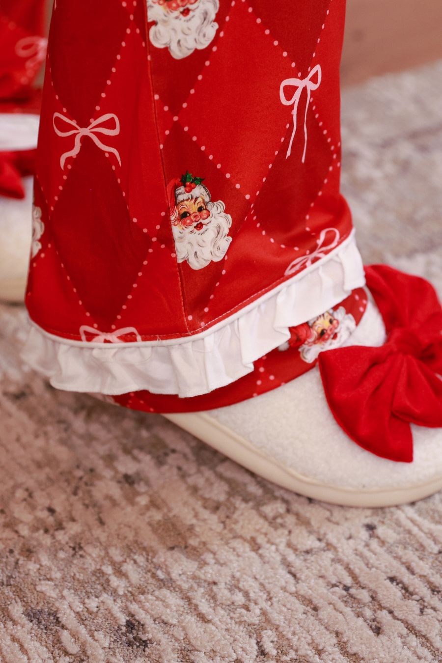 PREORDER- Santa's Signature Bow Ruffle Pajama Set