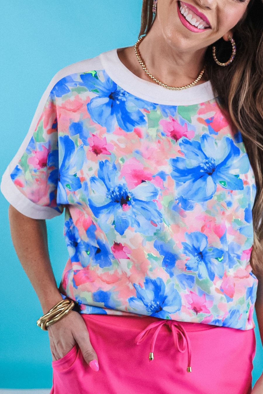 Brushstroke Blooms Floral Top