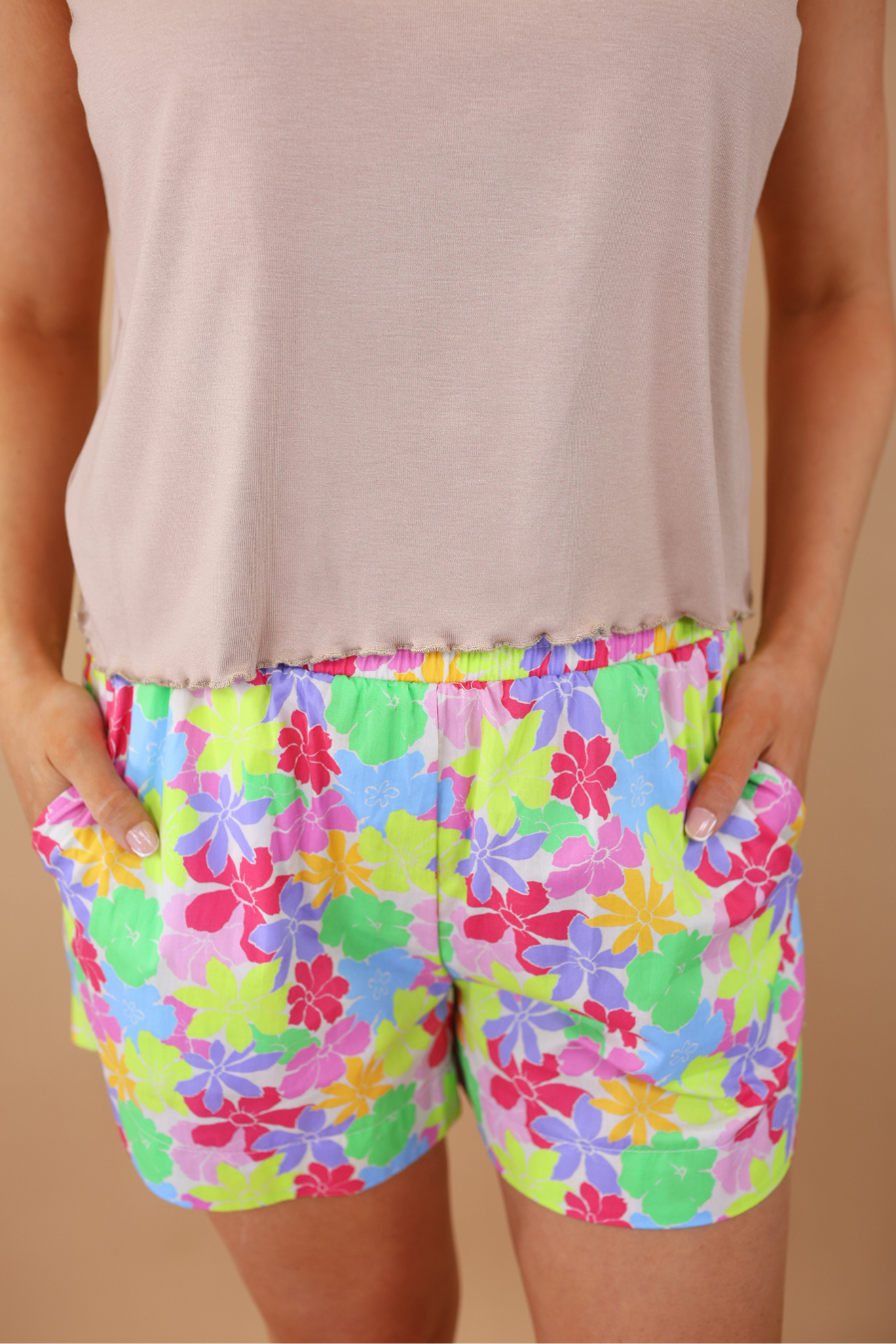 Casual Outing Shorts, Multi Floral