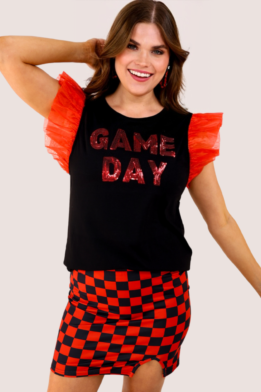 It's Game Day Sequin Patch Top