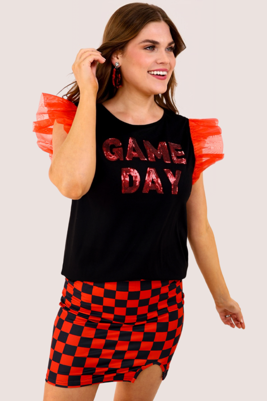 It's Game Day Sequin Patch Top