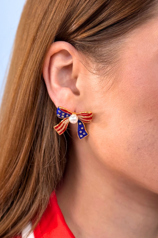 Liberty Bling Bow Earrings
