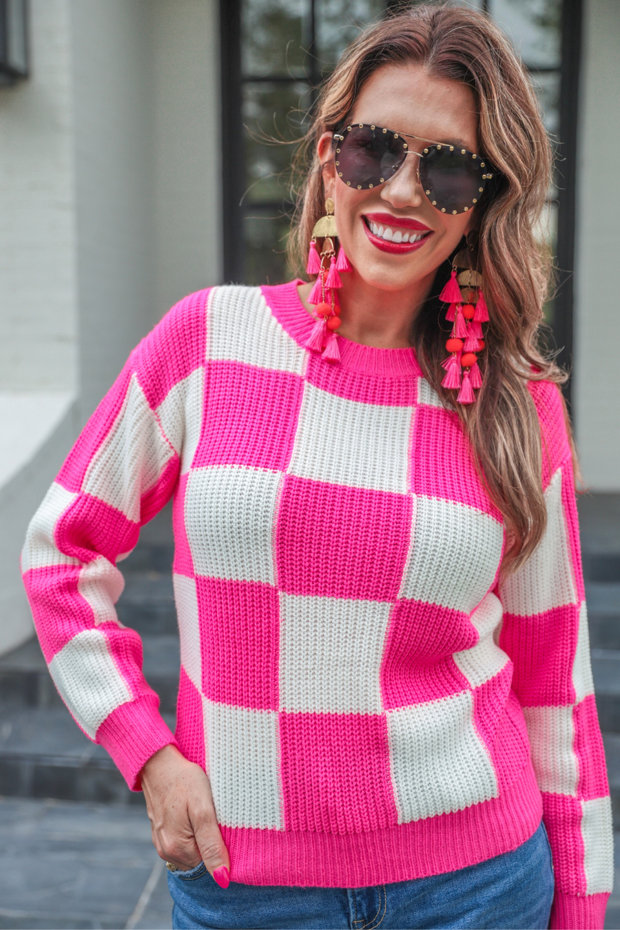 Paisley Checkered Sweater