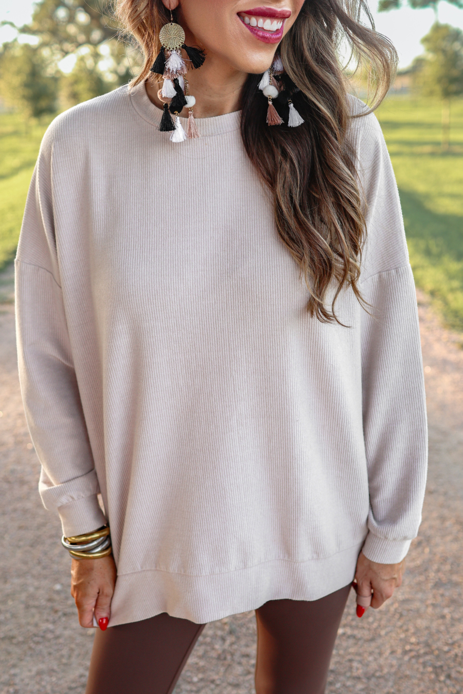 PREORDER Alexis Corded Vintage Pullover - Taupe