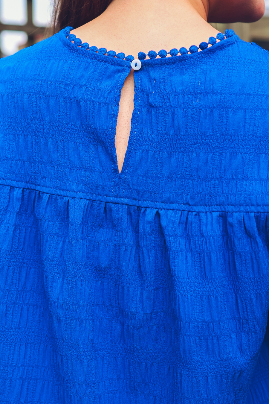 Kimber Eyelet Top, Royal Blue