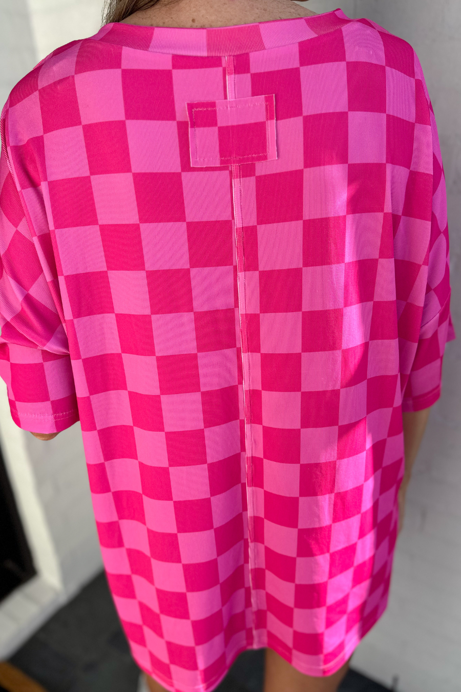 Daily Basis Biker Set, Pink/Pink Checkered