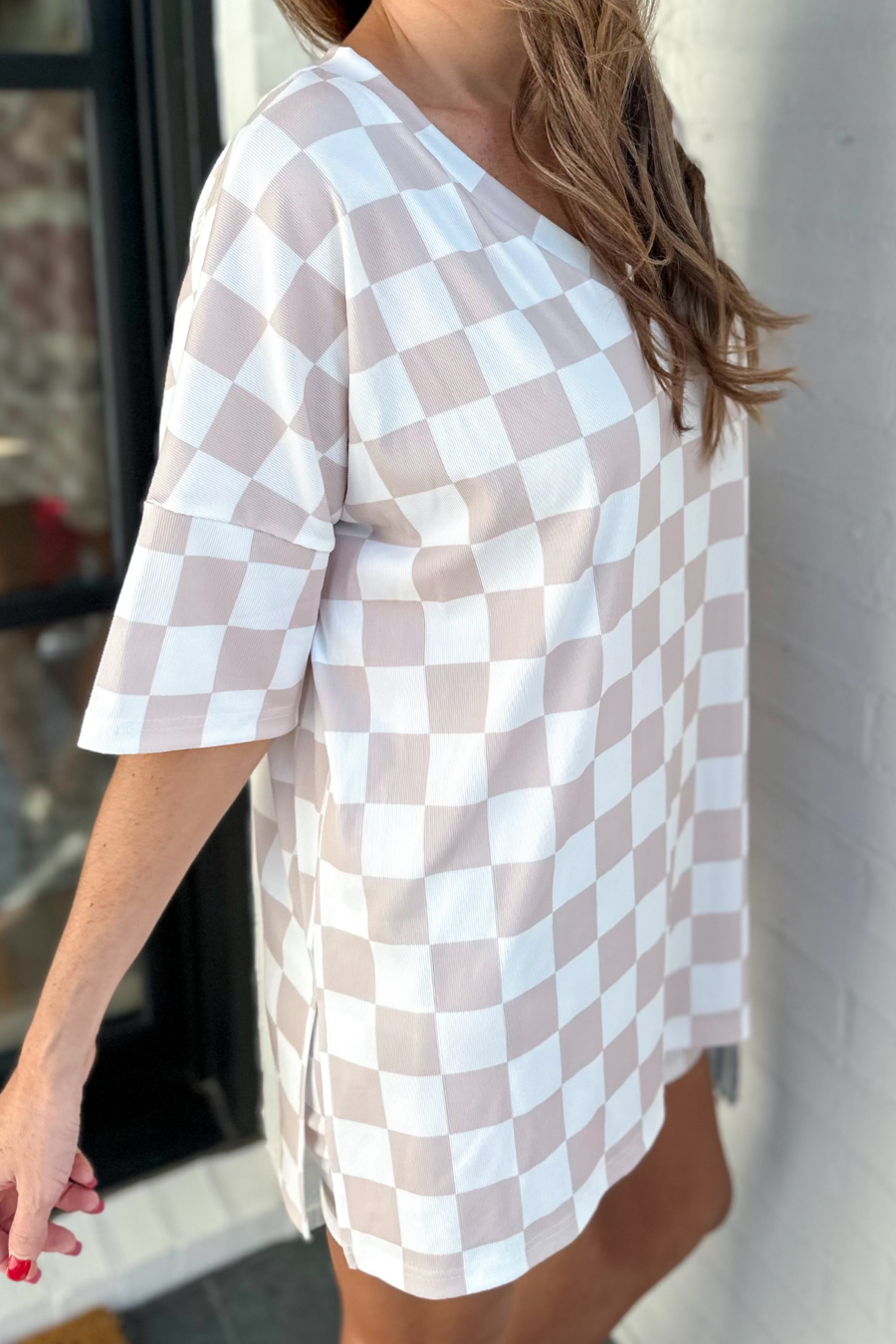 Daily Basis Biker Set, Neutral Checkered