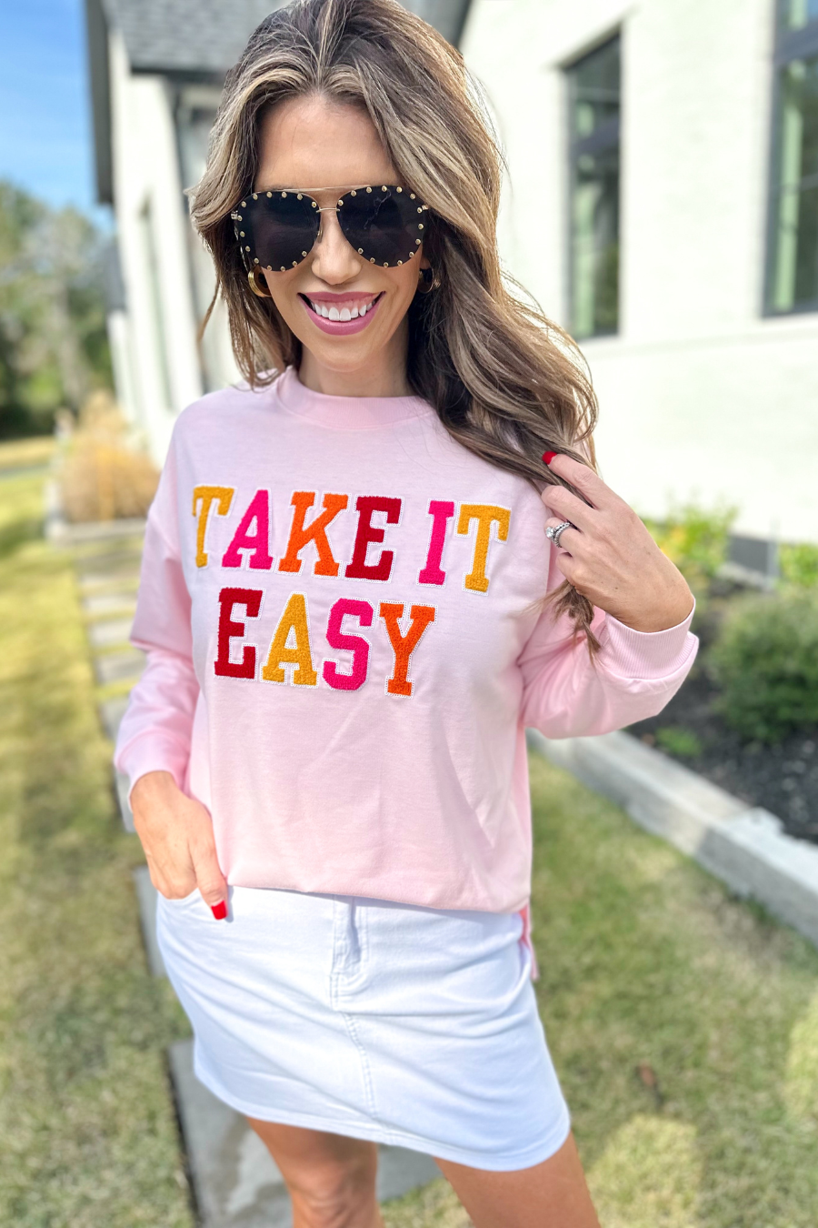 Take It Easy Patch Pullover