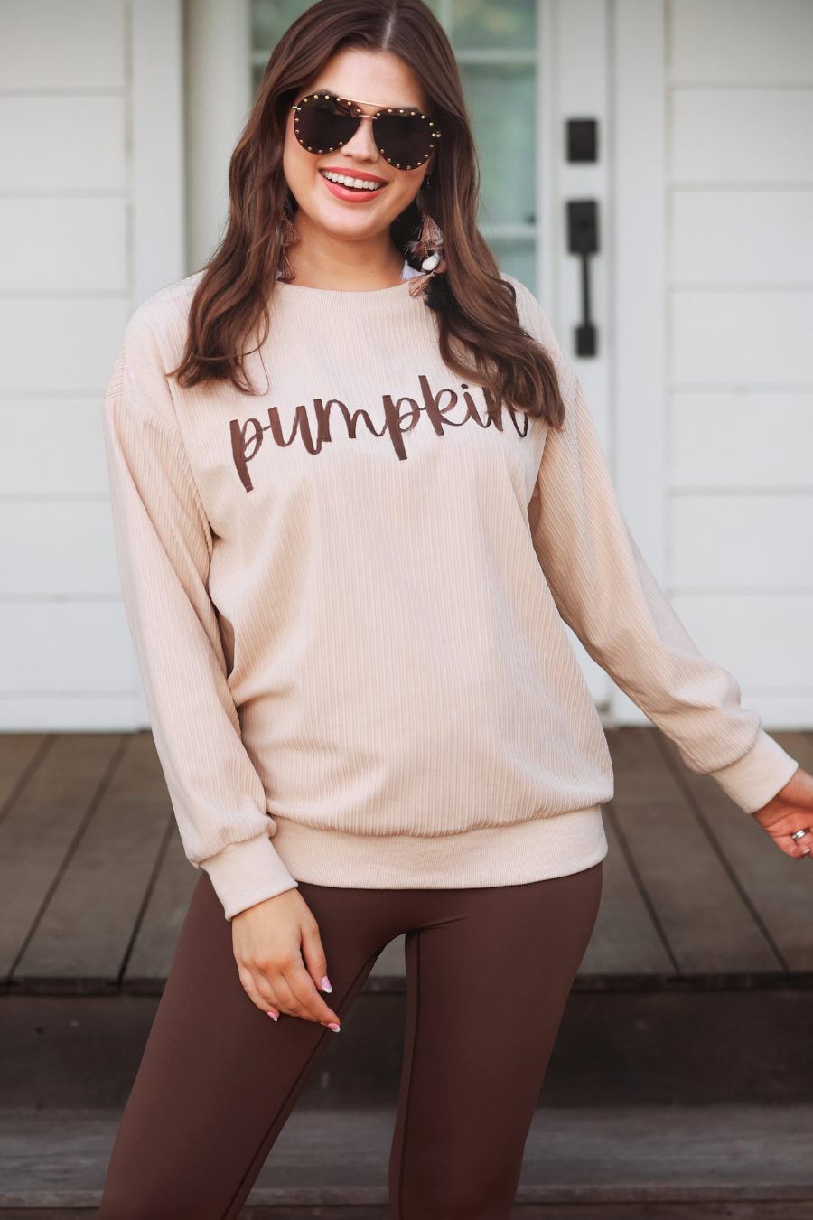 Pumpkin Corded Sweatshirt