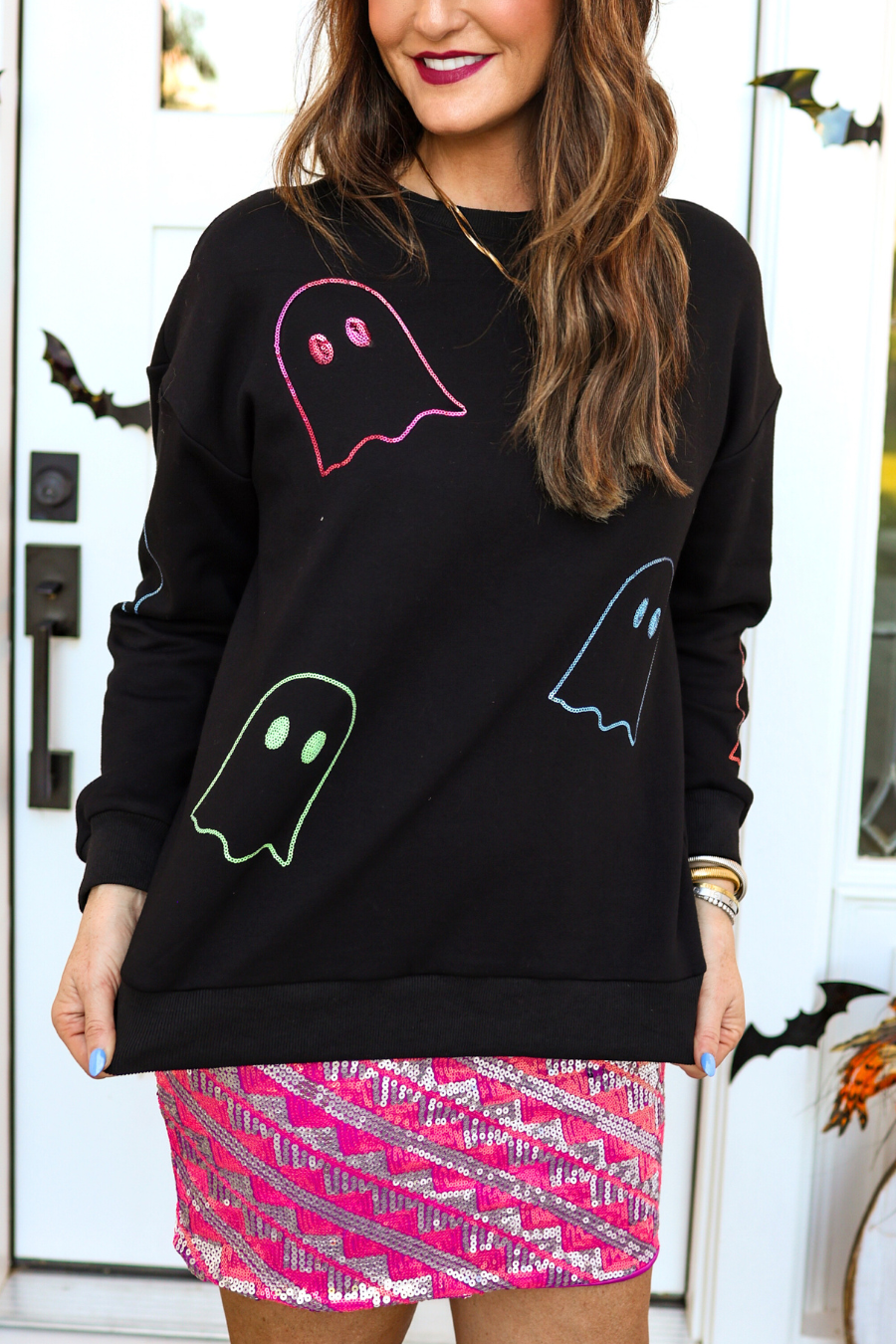 Sequin Ghost Pullover