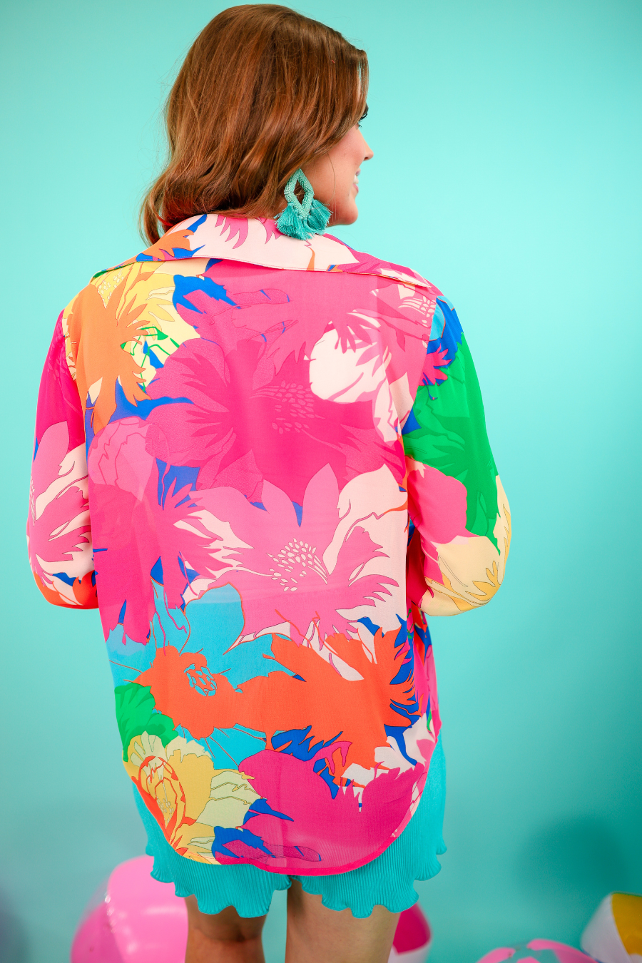 Eyes On Paradise Button Up Top