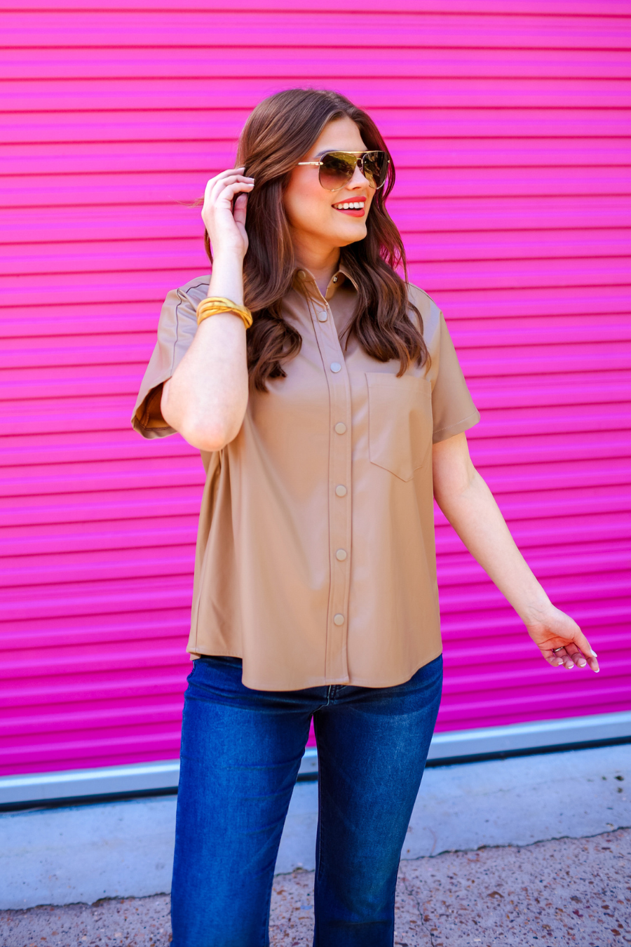Sedona Faux Leather Top