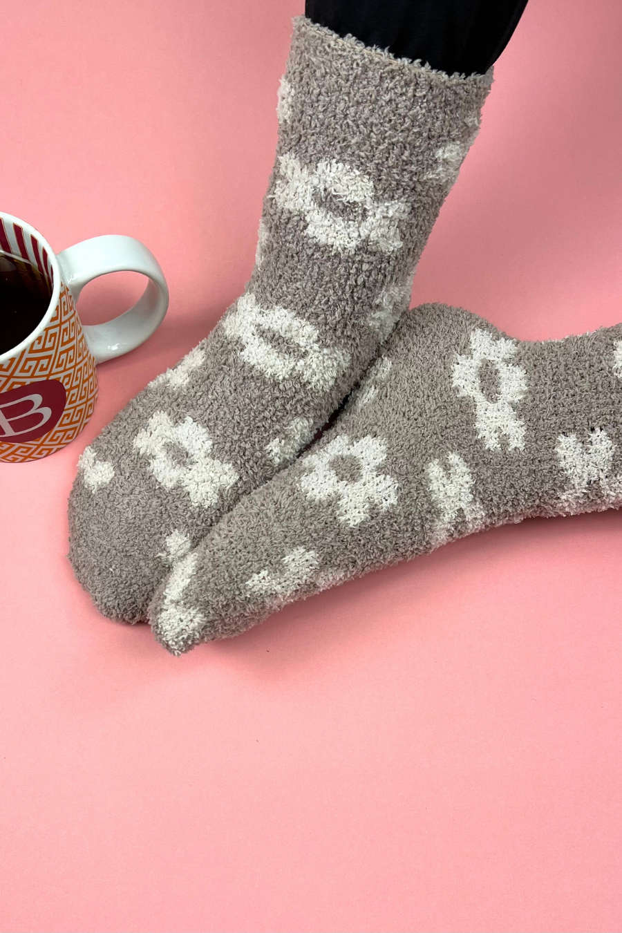 Floral Fuzzy Socks