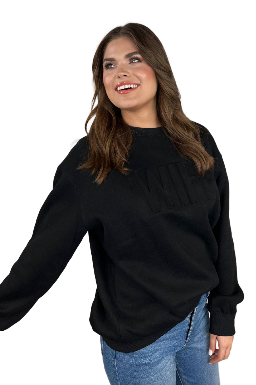 Wife Embossed Sweatshirt