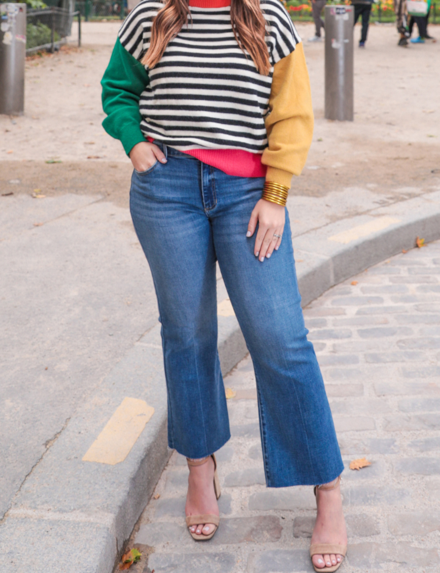 Nikki Striped Color Block Sweater