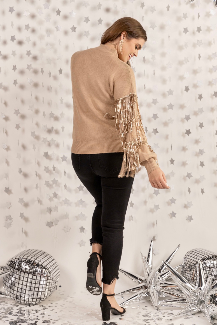 Counting Down Sequin Fringe Sweater