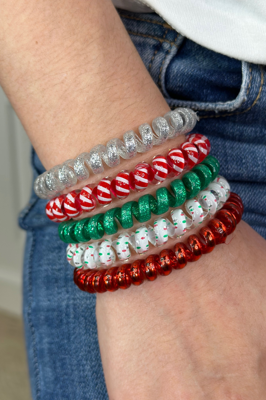 Christmas Spiral Hair Tie Set
