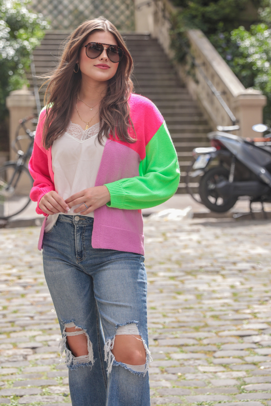 PREORDER-Happy Vibes Color Block Cardigan