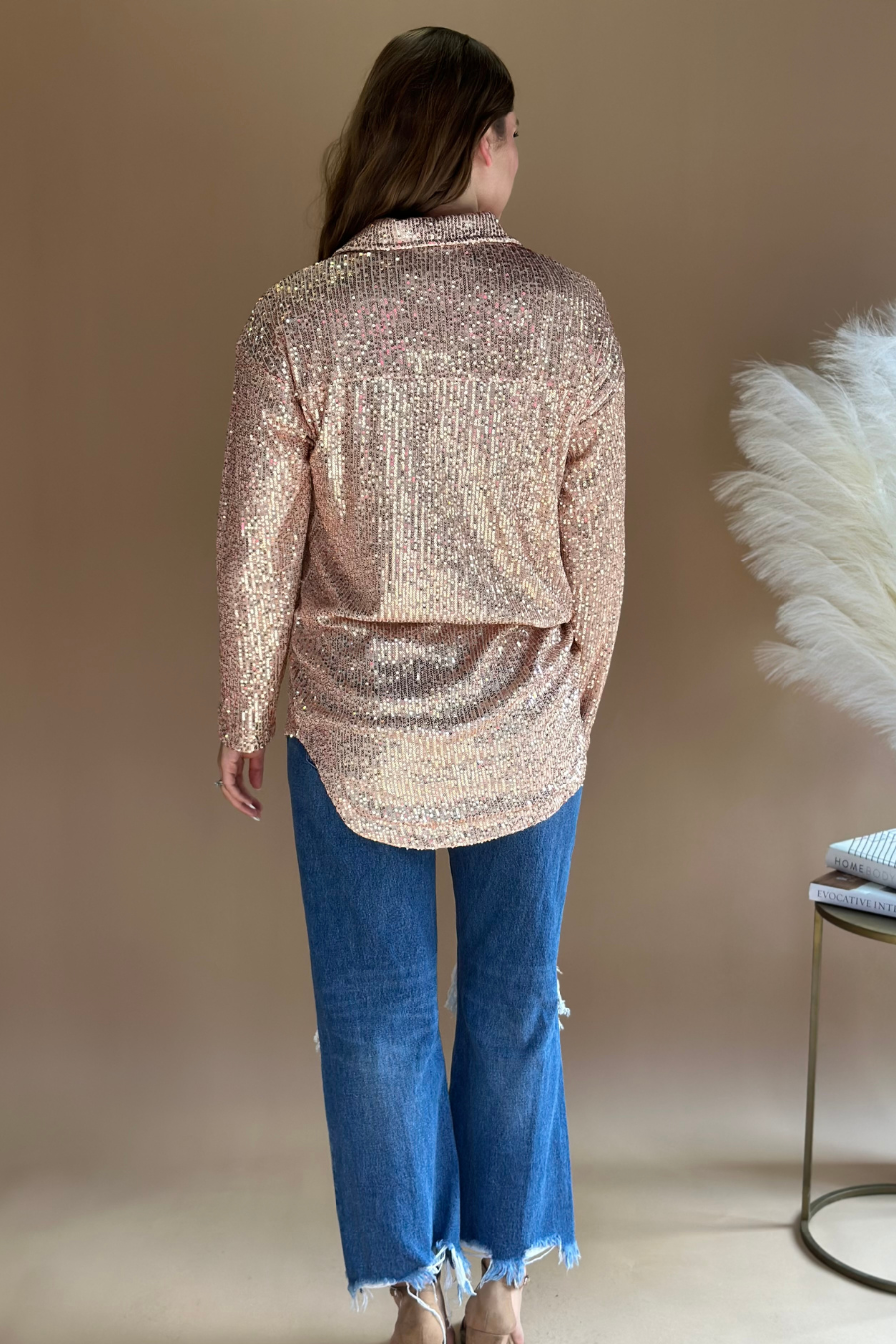 PREORDER-Attention Seeker Sequin Button Up Top