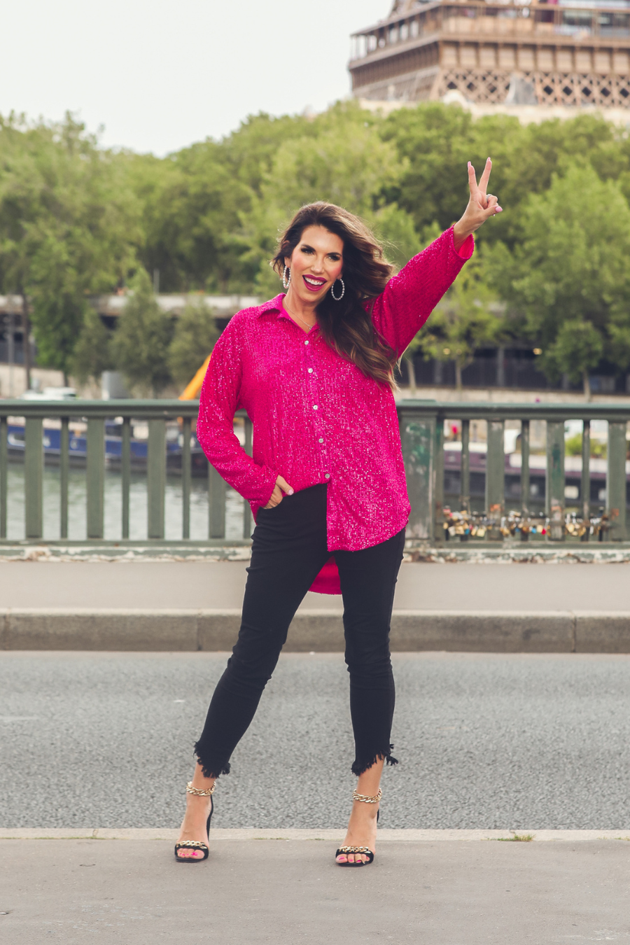 PREORDER-Attention Seeker Sequin Button Up Top