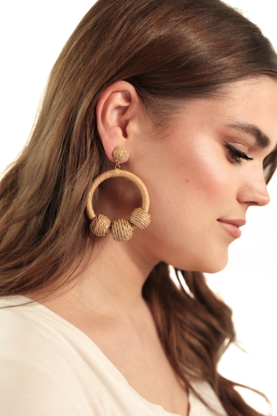 Peony Raffia Earrings