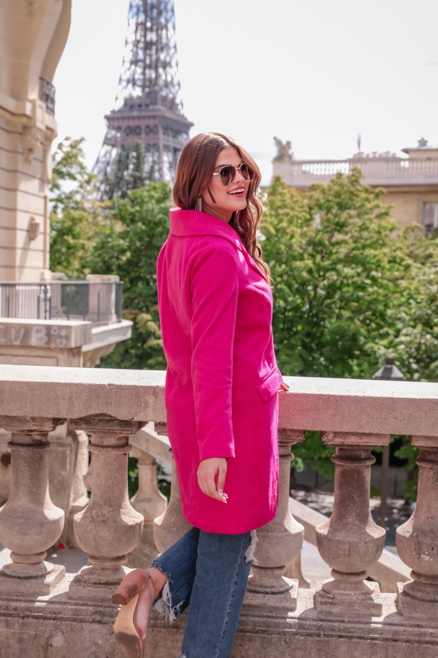 Fashion Week Hot Pink Coat