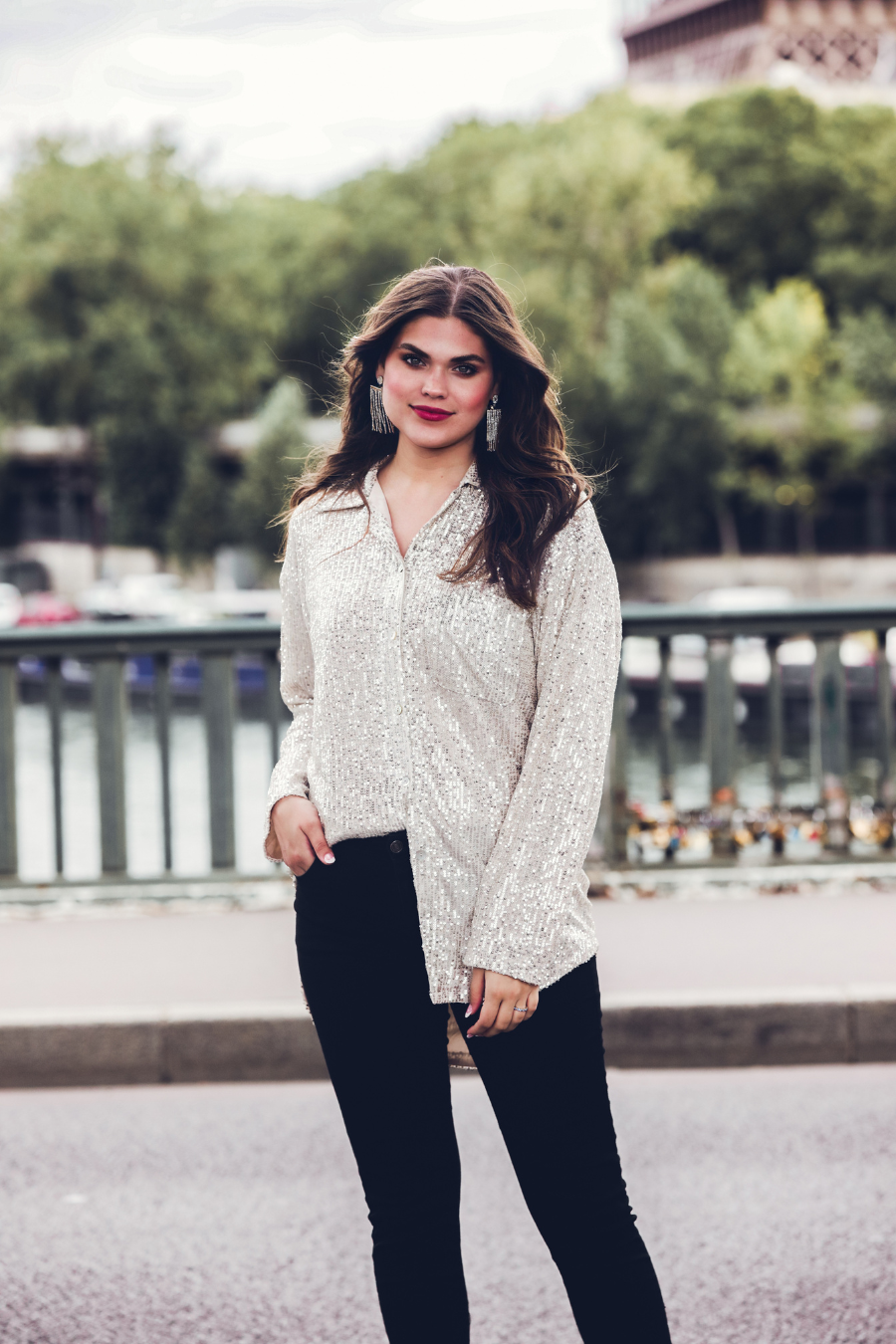 PREORDER-Attention Seeker Sequin Button Up Top