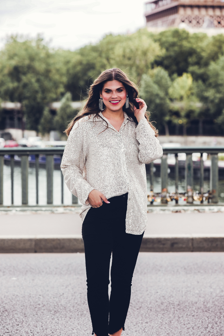 PREORDER-Attention Seeker Sequin Button Up Top