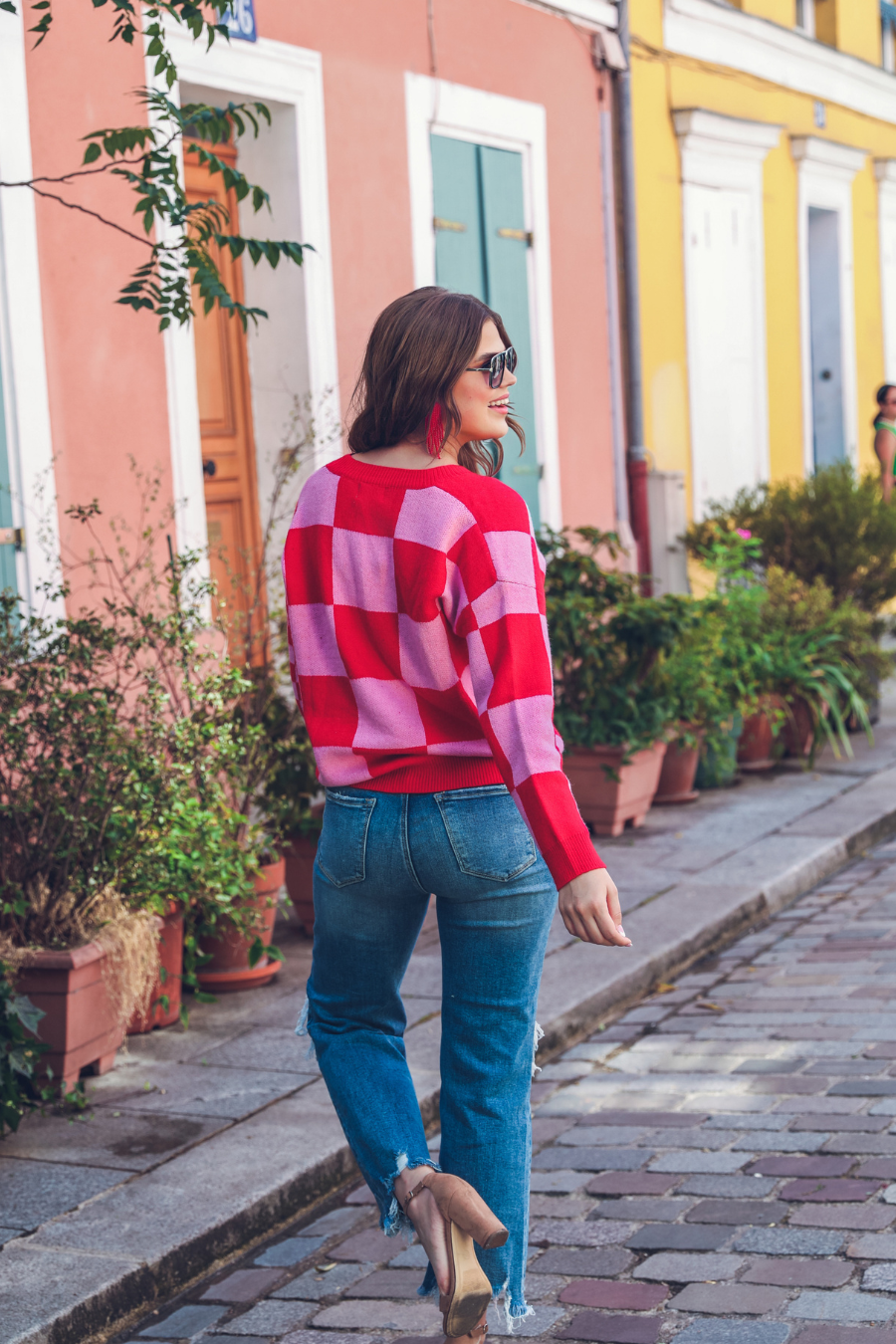 Check Your Sources Checkered Cardigan