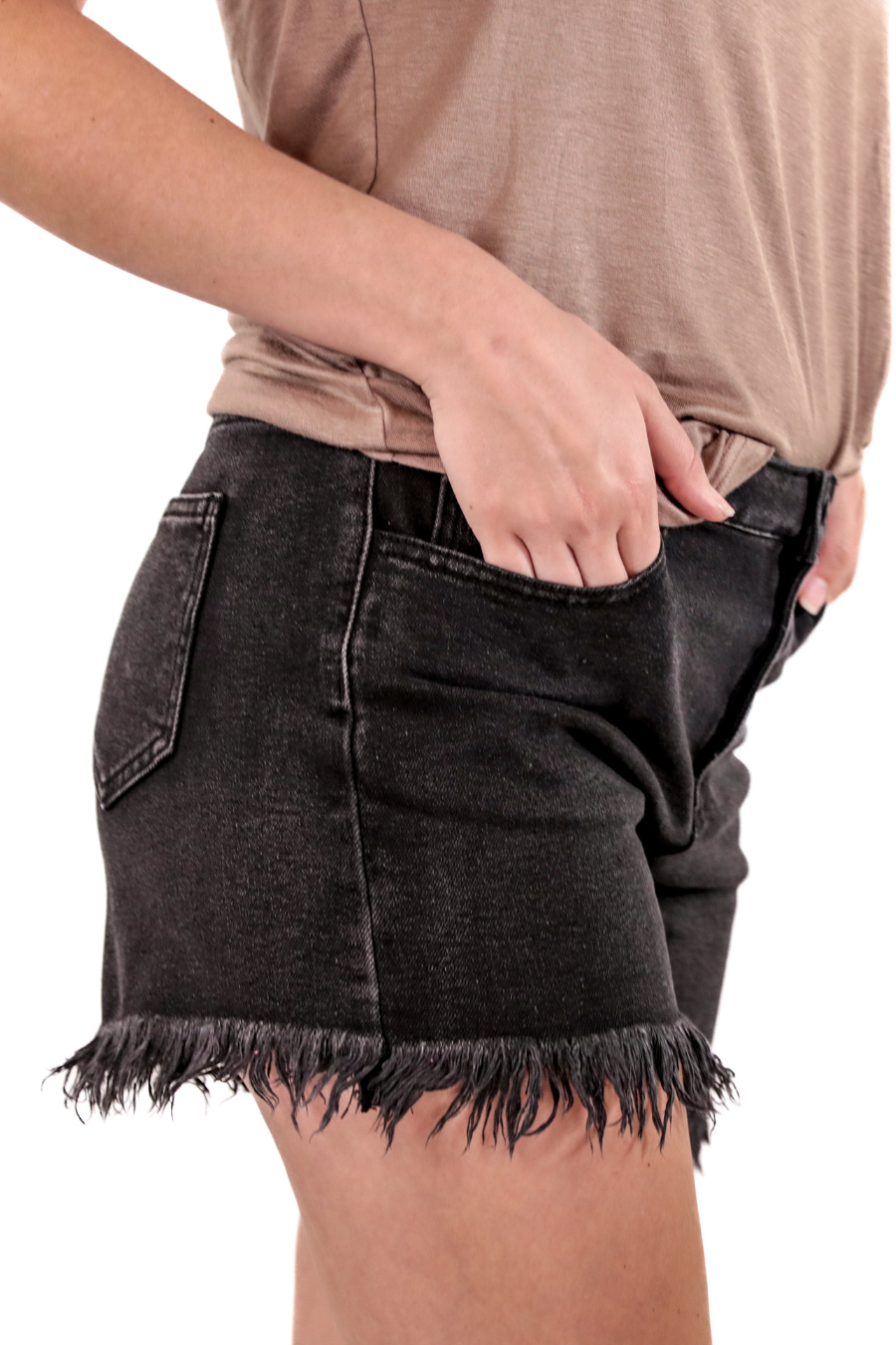 Jace Black Denim Shorts