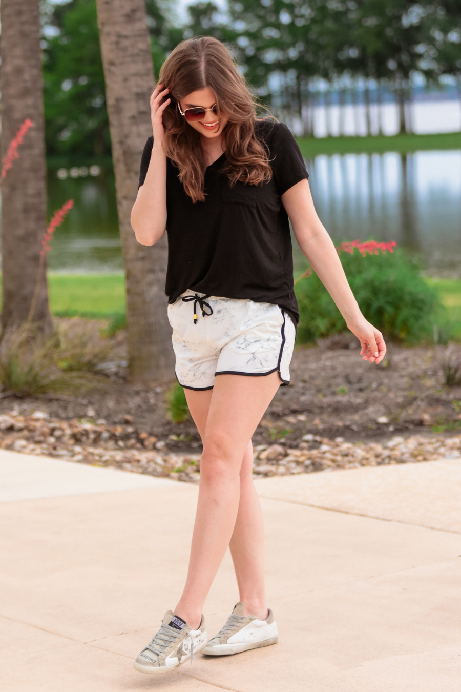 Luxury Getaway Marble Drawstring Everyday Shorts